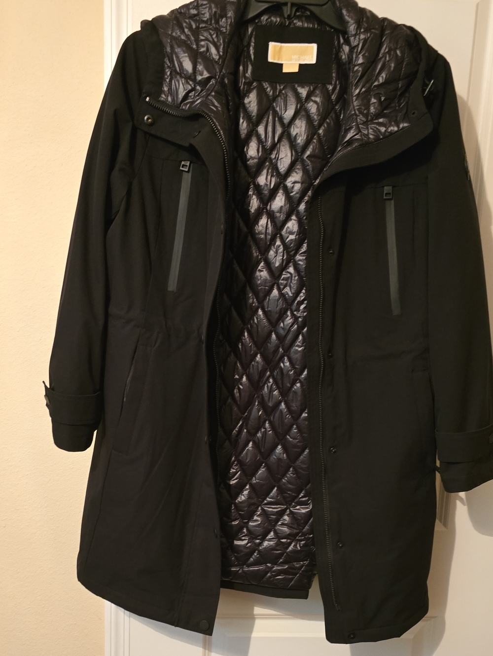 Michael Kors Black Quilted-Lined Coat